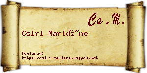 Csiri Marléne névjegykártya